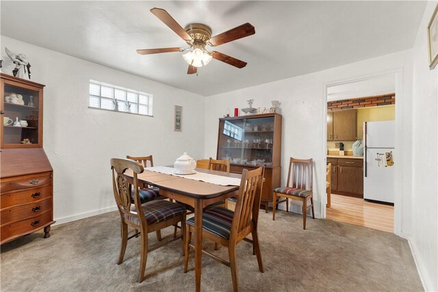 922 Bower Hill Rd, Mt Lebanon, PA 15243 - dining area with ceiling fan and light carpet