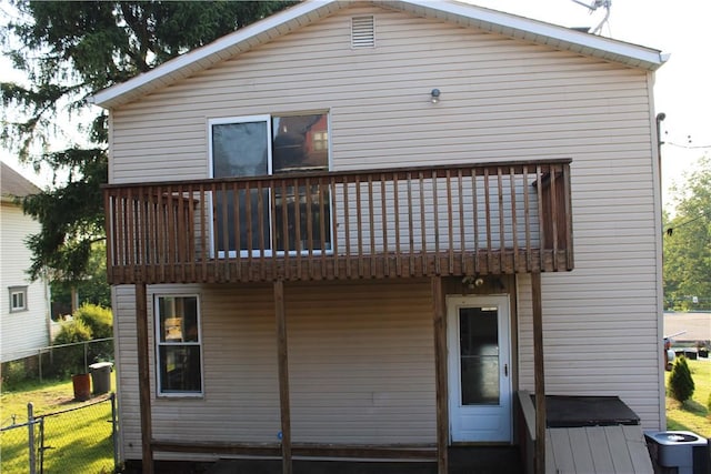309 Delaware N, Versailles, PA 15137 - back of property with a balcony and central air condition unit
