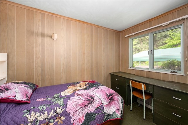 541 W Danville Rd, Oakland Twp, PA 16025 - carpeted bedroom with wooden walls