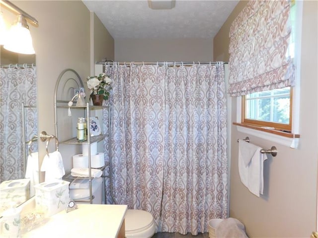 403 Shannon Dr, South Union Twp, PA 15401 - bathroom with vanity, toilet, and curtained shower
