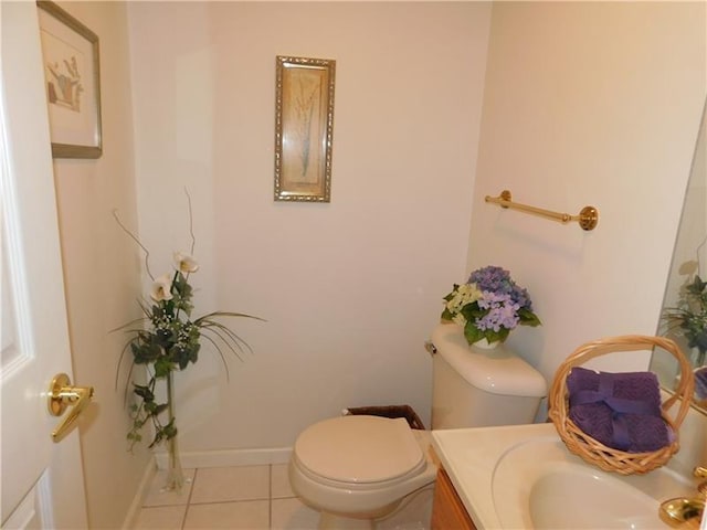 403 Shannon Dr, South Union Twp, PA 15401 - bathroom with toilet, vanity, tile patterned floors, and baseboards
