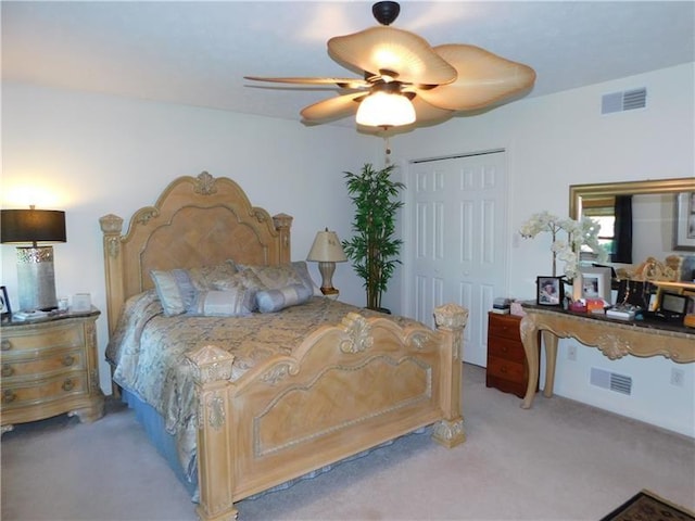 403 Shannon Dr, South Union Twp, PA 15401 - bedroom with carpet, a closet, and a ceiling fan