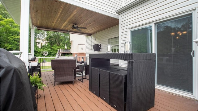 104 Cherokee Ct, Buffalo Twp But, PA 16229 - wooden terrace featuring ceiling fan