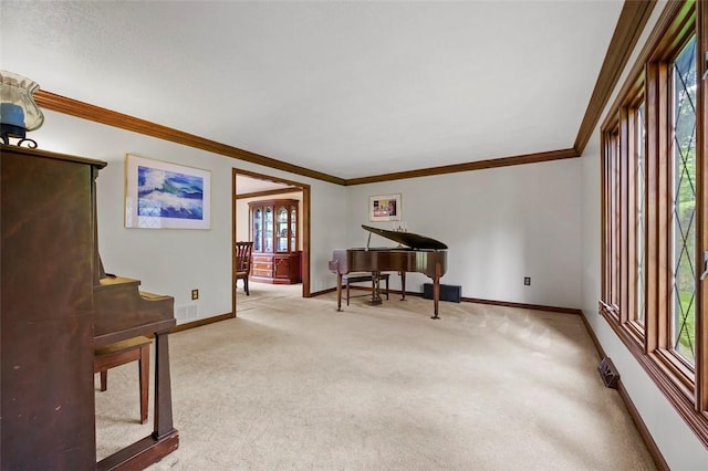 2465 Citation Ct, Franklin Park, PA 15090 - sitting room with light colored carpet, baseboards, and ornamental molding