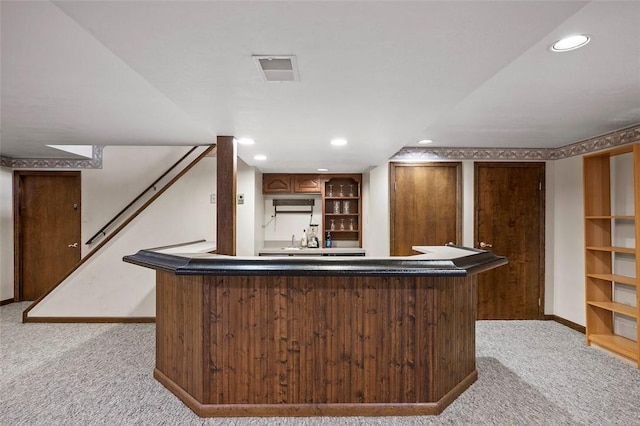 2465 Citation Ct, Franklin Park, PA 15090 - indoor wet bar featuring carpet floors, baseboards, and recessed lighting