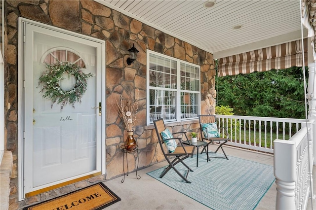 139 Canter Ln, West Deer, PA 15044 - property entrance with stone siding and a porch