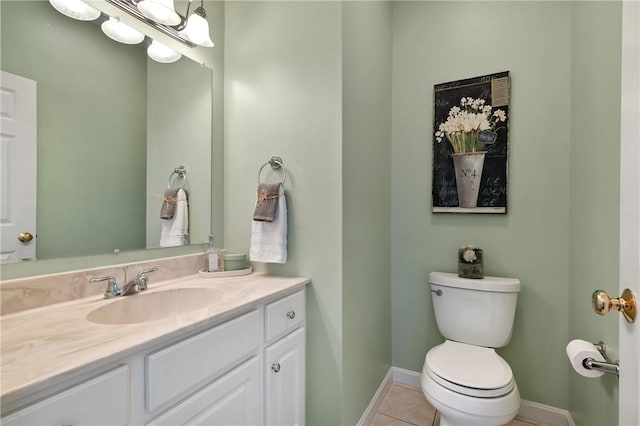 139 Canter Ln, West Deer, PA 15044 - half bathroom with vanity, toilet, tile patterned flooring, and baseboards