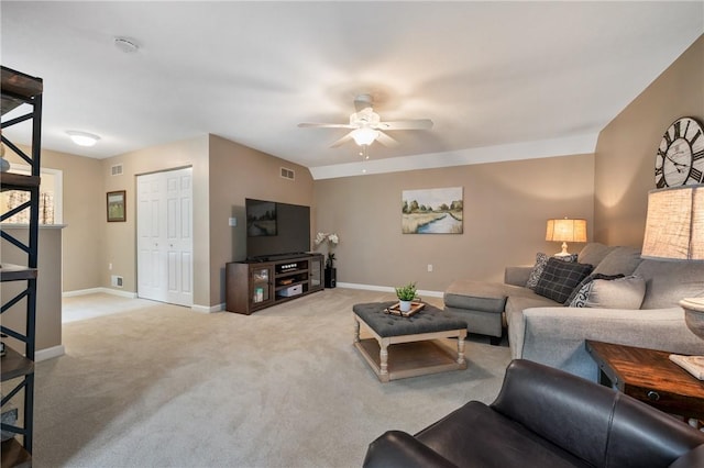 139 Canter Ln, West Deer, PA 15044 - living area featuring ceiling fan, carpet floors, and baseboards