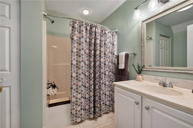 139 Canter Ln, West Deer, PA 15044 - full bathroom featuring vanity, a shower with curtain, and tile patterned floors