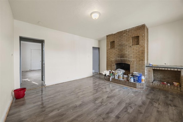 224 Moye Pl, Mount Oliver, PA 15210 - unfurnished living room with a fireplace, wood finished floors, and baseboards