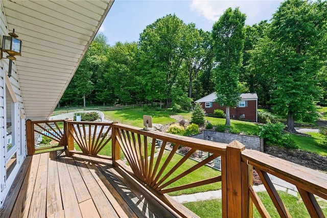 1303 Isabella Rd, Connellsville, PA 15425 - deck featuring a lawn and an outdoor structure