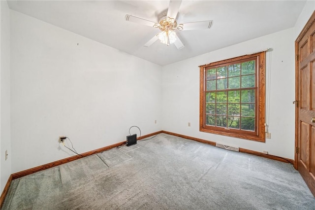 1001 Grand Ave, Hopewell Twp Bea, PA 15001 - unfurnished room featuring baseboards, carpet flooring, and a ceiling fan