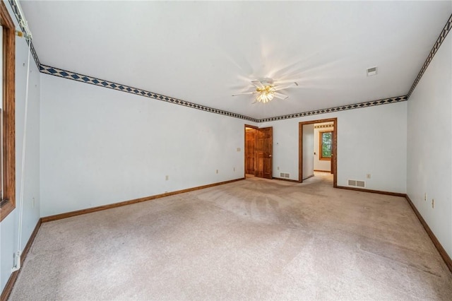 1001 Grand Ave, Hopewell Twp Bea, PA 15001 - spare room with light colored carpet, baseboards, and ceiling fan