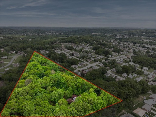 1001 Grand Ave, Hopewell Twp Bea, PA 15001 - aerial perspective of suburban area featuring property parcel outlined and a heavily wooded area