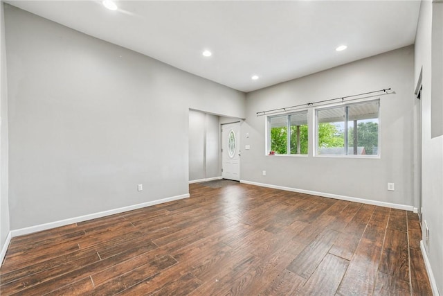 32 Norton St, Mt Washington, PA 15211 - spare room with wood-type flooring, baseboards, and recessed lighting