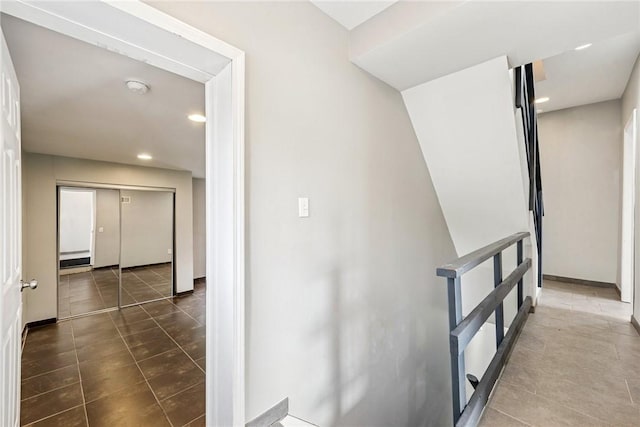 32 Norton St, Mt Washington, PA 15211 - hallway featuring recessed lighting, tile patterned flooring, and baseboards