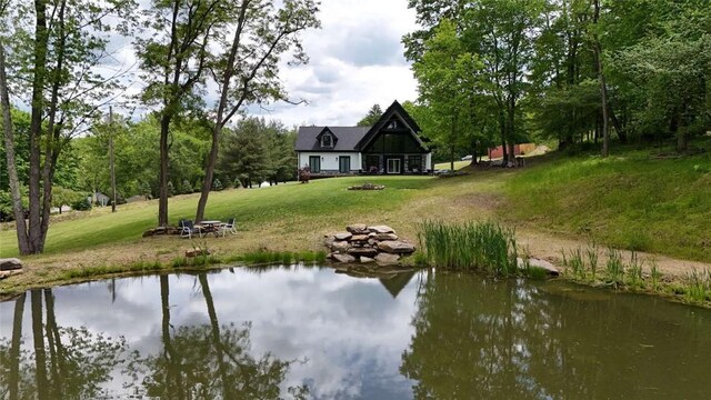 267 Reibold Rd, Forward Twp But, PA 16053 - surrounding community with a lawn, a water view, and a fire pit