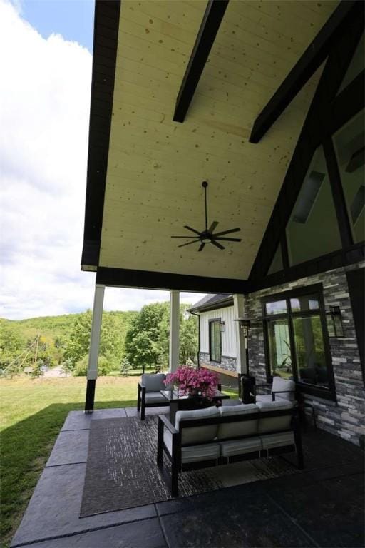 267 Reibold Rd, Forward Twp But, PA 16053 - view of patio / terrace with outdoor lounge area and ceiling fan