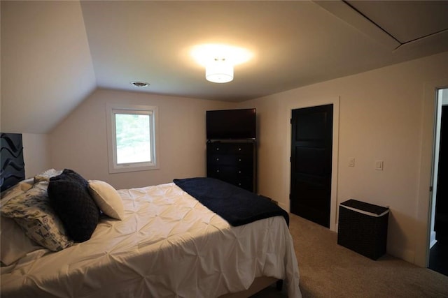 267 Reibold Rd, Forward Twp But, PA 16053 - bedroom with carpet floors, vaulted ceiling, and attic access