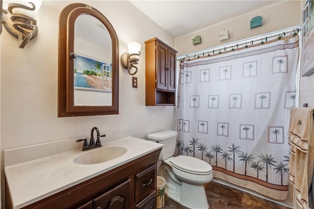 638 Friday Rd, Shaler, PA 15209 - full bath featuring toilet, vanity, and a shower with shower curtain