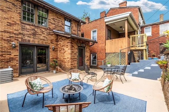 907 Greenfield Ave, Greenfield, PA 15217 - view of patio / terrace featuring a fire pit and cooling unit