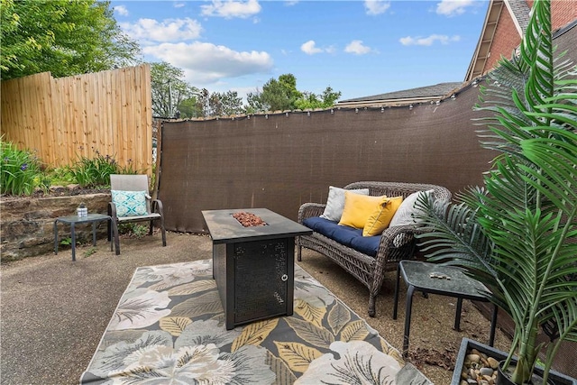 55 Evergreen Ter, Uniontown, PA 15401 - view of patio / terrace featuring an outdoor living space with a fire pit