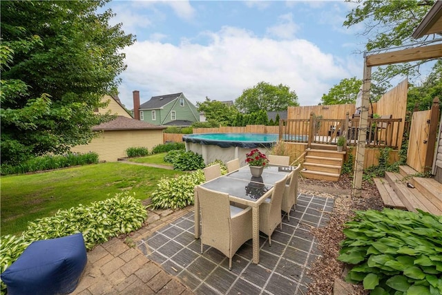 55 Evergreen Ter, Uniontown, PA 15401 - view of patio with outdoor dining area and a wooden deck