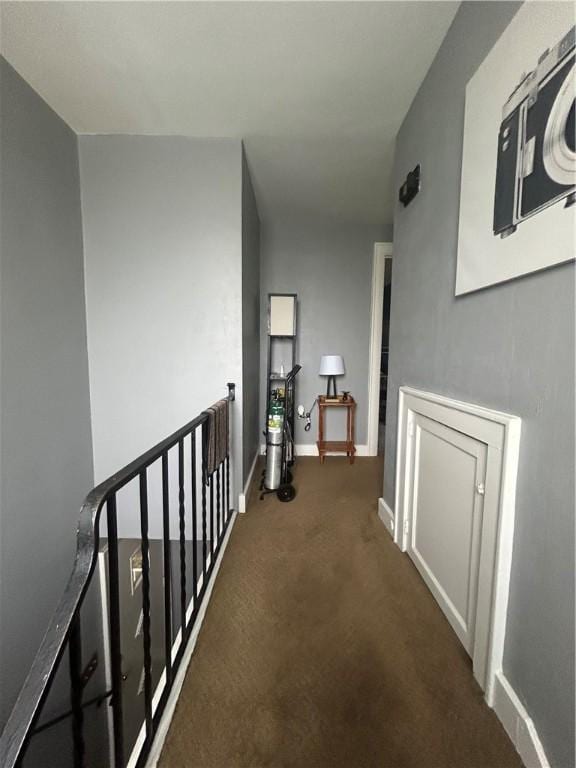 4735 Stanton Ave, Stanton Heights, PA 15201 - hallway with an upstairs landing, carpet flooring, and baseboards