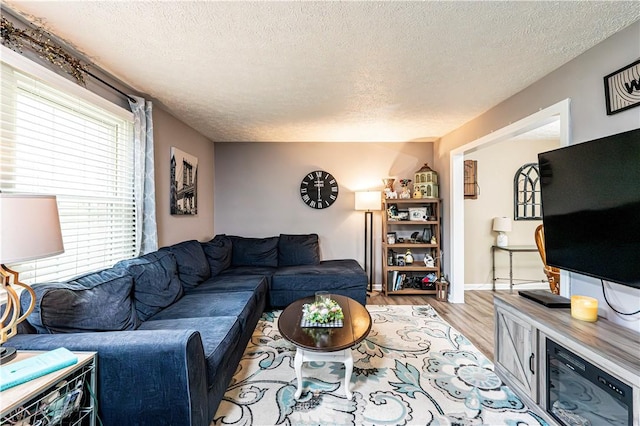 101 Canyon Ct, Unity Twp, PA 15650 - living room with a textured ceiling and light wood-style floors