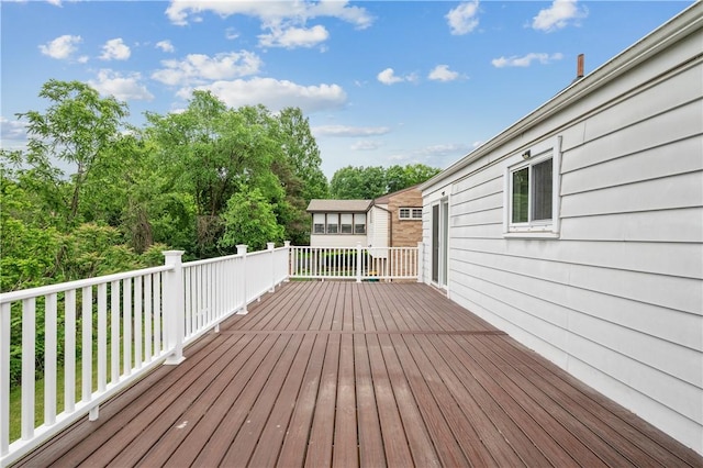 34 Eichelberger Dr, Robinson Twp Nwa, PA 15108 - wooden deck featuring view of scattered trees