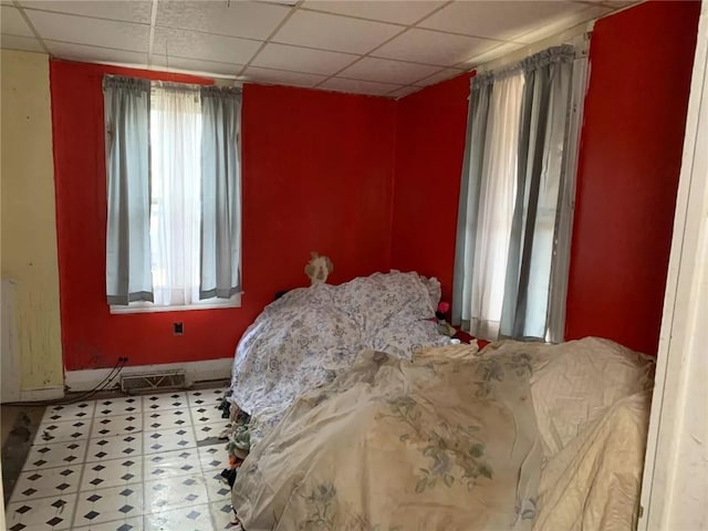 1647 Iselin Rd, Conemaugh/Young Twps Ind, PA 15681 - bedroom with tile patterned floors, baseboards, and a paneled ceiling