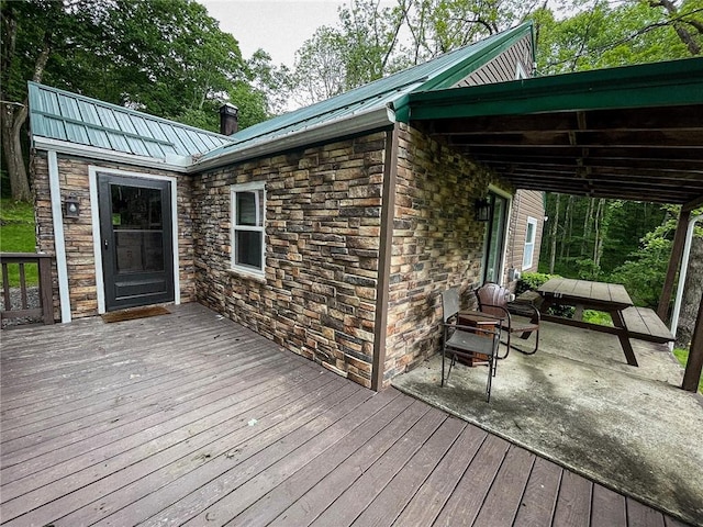 141 Minich Rd, Center Twp But, PA 16001 - wooden terrace with a patio area