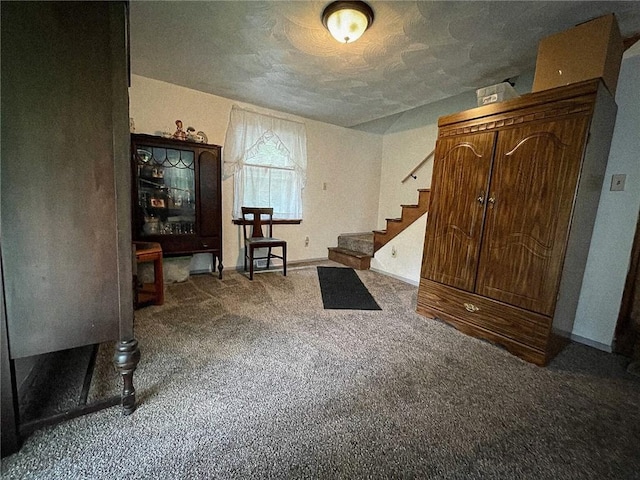 141 Minich Rd, Center Twp But, PA 16001 - carpeted entryway with stairway, baseboards, and a textured ceiling