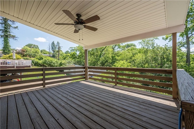 2443 Rose Garden Rd, Banksville/Westwood, PA 15220 - wooden terrace with ceiling fan and view of scattered trees