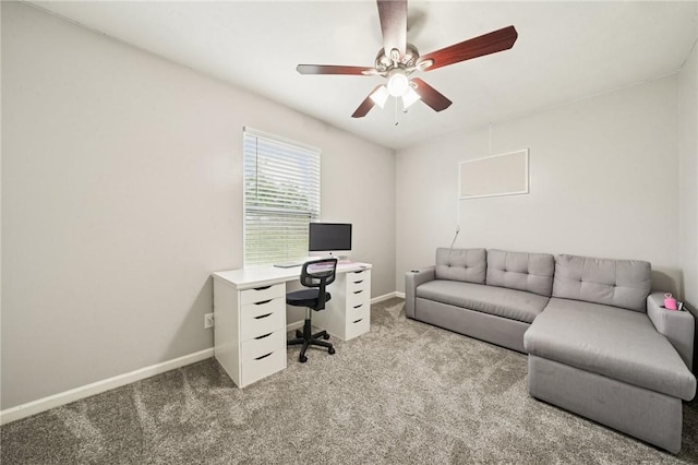 11572 Salerno Dr, North Huntingdon, PA 15642 - office space with carpet flooring, ceiling fan, and baseboards