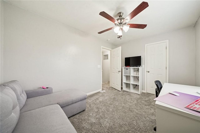 11572 Salerno Dr, North Huntingdon, PA 15642 - carpeted office space featuring ceiling fan and baseboards