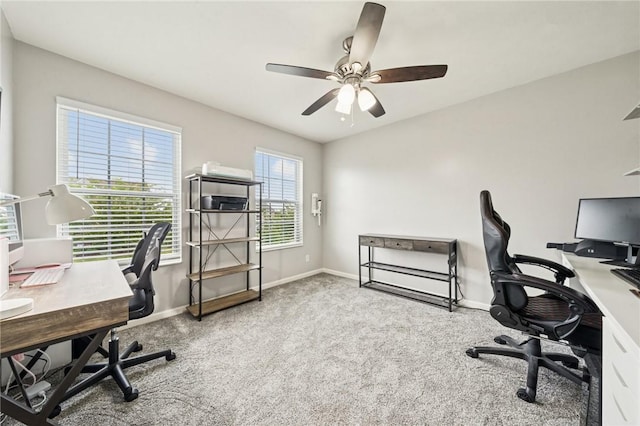 11572 Salerno Dr, North Huntingdon, PA 15642 - carpeted office featuring ceiling fan and baseboards