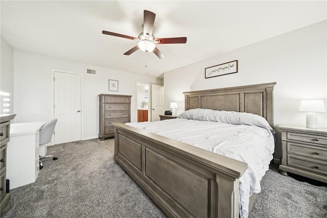 11572 Salerno Dr, North Huntingdon, PA 15642 - carpeted bedroom featuring a ceiling fan and a desk