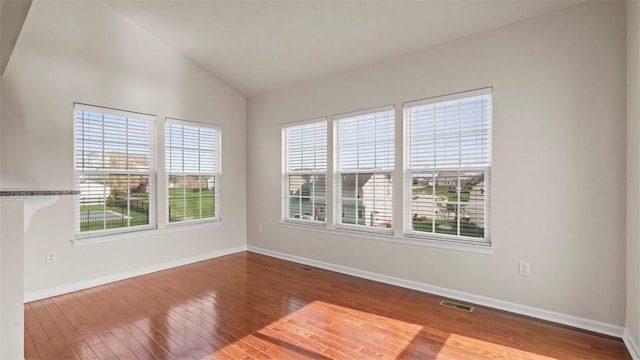 5 Heather Ct, Plum Boro, PA 15239 - unfurnished room featuring lofted ceiling, hardwood / wood-style flooring, healthy amount of natural light, and baseboards