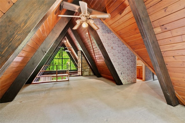 798 Cross Creek Rd, Avella, PA 15021 - bonus room featuring wood ceiling, carpet floors, and wooden walls