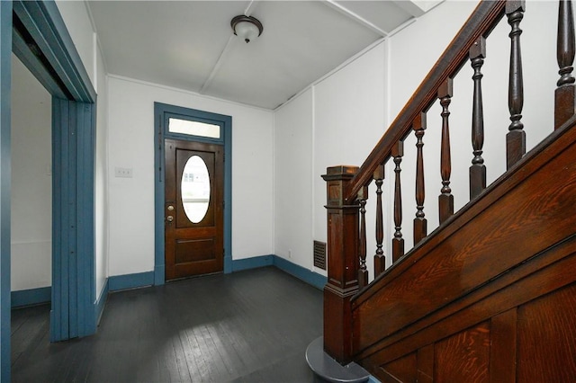 920 Roup Ave, Brackenridge, PA 15014 - entryway featuring hardwood / wood-style flooring, baseboards, and stairway
