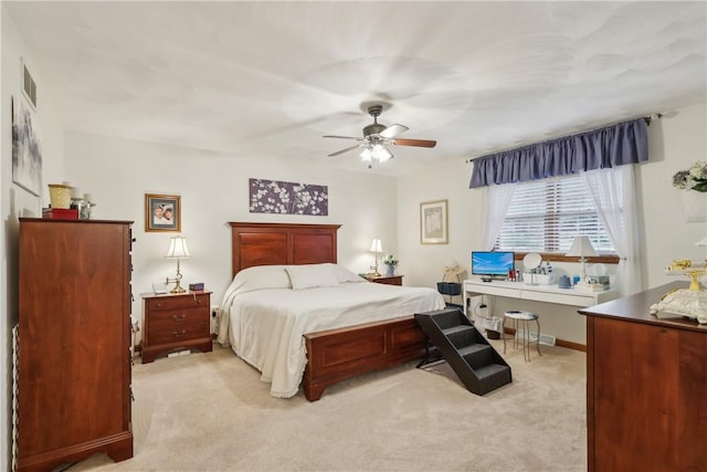 108 Covington Dr, Center Twp, PA 16001 - bedroom with light colored carpet and a ceiling fan