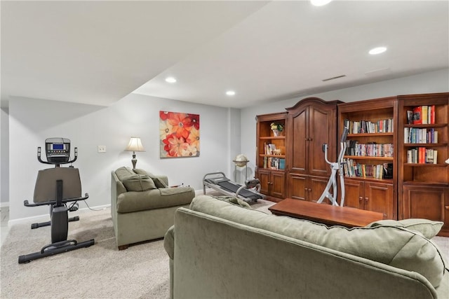 108 Covington Dr, Center Twp, PA 16001 - living area with recessed lighting, light carpet, and baseboards