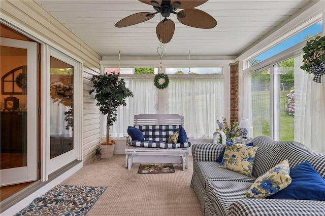 108 Covington Dr, Center Twp, PA 16001 - sunroom / solarium featuring carpet and wooden ceiling