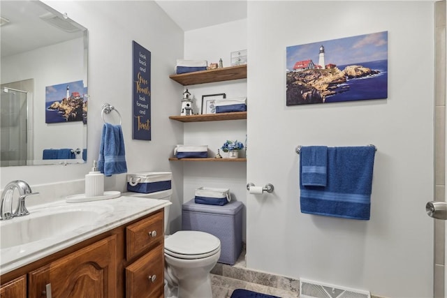 108 Covington Dr, Center Twp, PA 16001 - full bath with an enclosed shower, vanity, and toilet