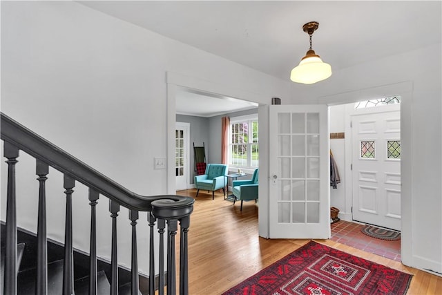 111 E Sheridan Ave, New Castle/2Nd, PA 16105 - foyer featuring french doors, wood finished floors, and stairs