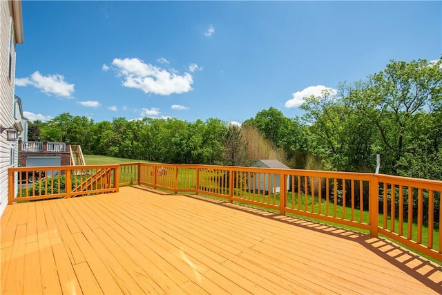 821 Kingston Dr, South Fayette, PA 15057 - wooden terrace with a yard and view of wooded area