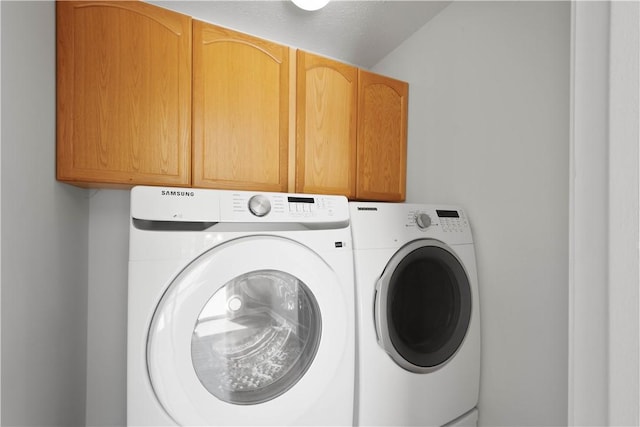821 Kingston Dr, South Fayette, PA 15057 - laundry area featuring cabinet space and washer and dryer