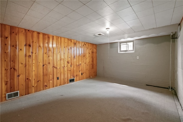 1007 High St, Luzerne Twp, PA 15417 - basement featuring carpet and wood walls