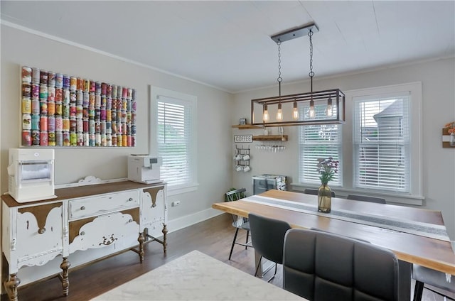 27 Laurel Ave, City Of Washington, PA 15301 - dining space with ornamental molding, wood finished floors, and baseboards